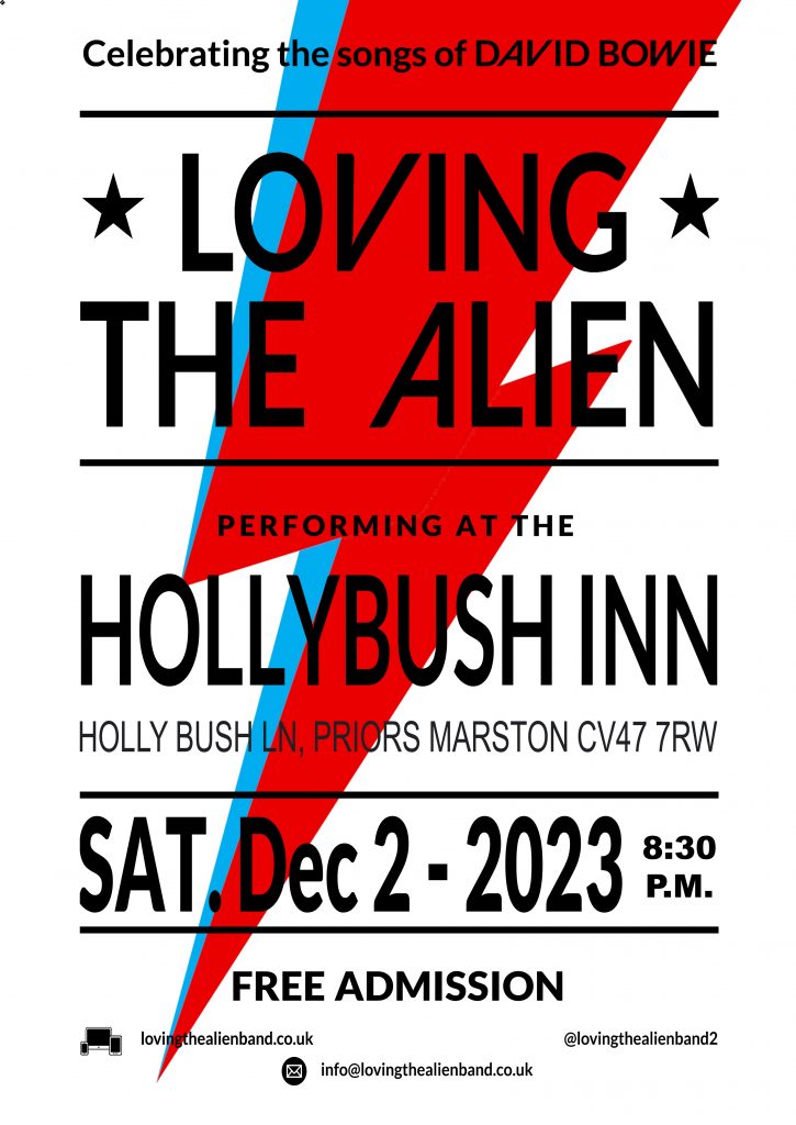 Poster: Loving The Alien at The Hollybush Inn, Priors Marston on 2nd December 2023